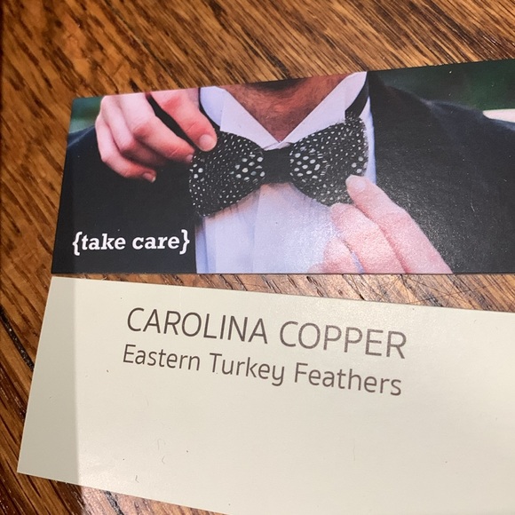 brackish real feather Bow tie. - Picture 4 of 10